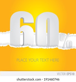 Orange  background and with a discount of 60 percent.