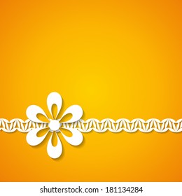 orange background with a floral border