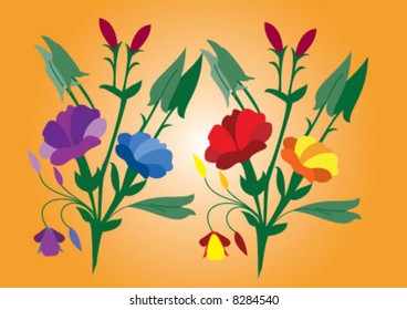 Orange background and flower design