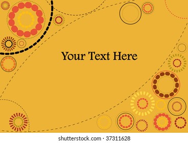 Orange background with flowers