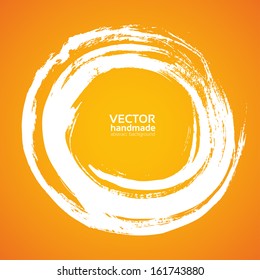 Orange background with frame brush stroke for your text