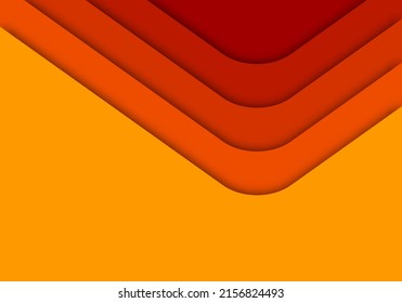 Cortar el papel de capa de superposición geométrica de fondo naranja en el diseño de espacio oscuro