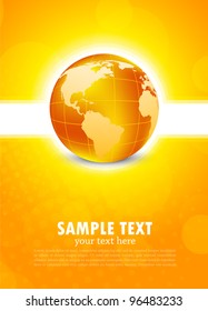 Orange background with globe