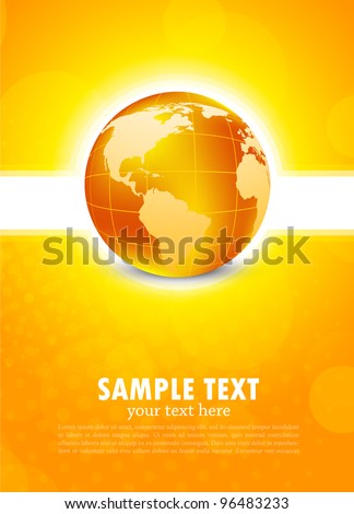 Orange background with globe