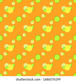 pequeño patrón cítrico en un fondo naranja