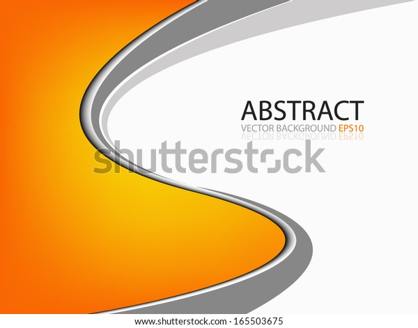 Orange Background Grey Line Background Modern 库存矢量图（免版税 