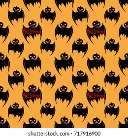 Orange background with Halloween bat.