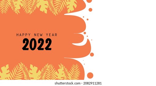 orange background and happy new year vector template