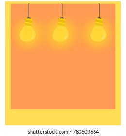 orange background have triple bulb on background