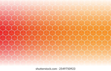 plano de fundo laranja com design de padrão de linha hexagonal