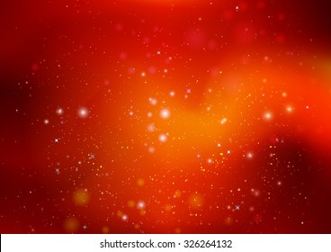 Orange background with highlights and stars