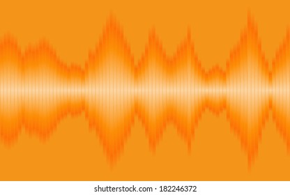  orange background with histogram of sound waves (vector)