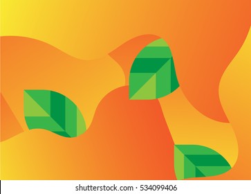 Orange background Leaves