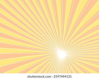 Orange background with lines. Sunburst background. Rays. Radial. Summer banner. Vector illustration.