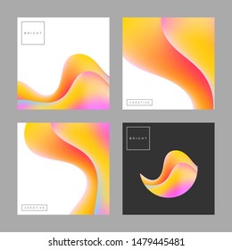Orange background. Liquid color background. Vector illustration