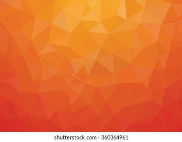 orange background. Low-poly triangular style