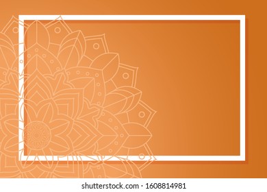Orange background with mandala patterns illustration