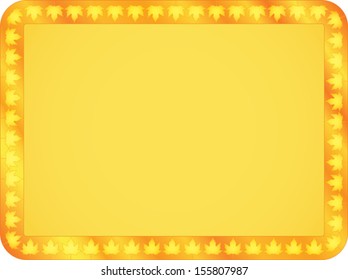 orange background with maple leaves frame