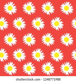 Orange background on daisy flower pattern vector