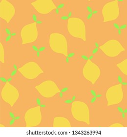 orange background on lemon fruit pattern vector