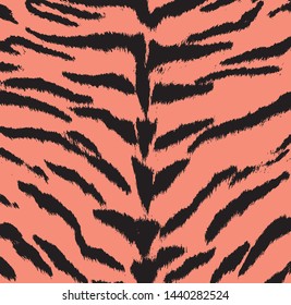 Orange background on tiger animal print pattern vector