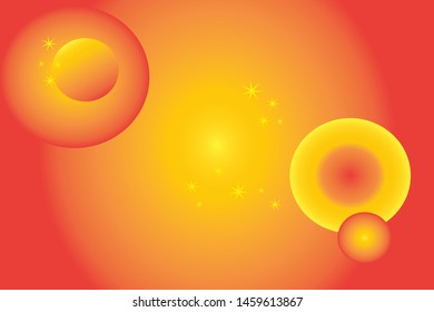 orange background with ornate circles and stars