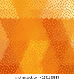 Fondo naranja de estilo poligonal. Mosaico. Burbujas. Fondo vectorial.