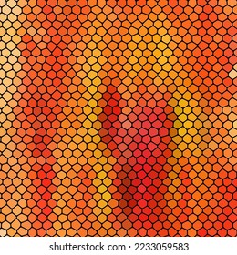 Orange background in polygonal style. Mosaic. Pebbles. Vector background.