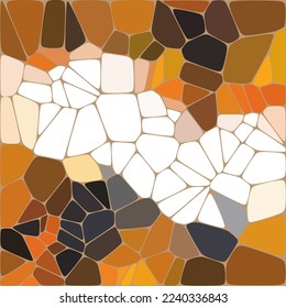Orange background in polygonal style. Mosaic. Pebbles. Vector background.