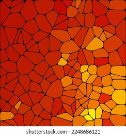 Orange background in polygonal style. Mosaic. Pebbles. Vector background.