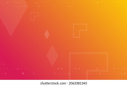 Orange background, random minimalist abstract illustration vector for logo, card, banner, web and printing.