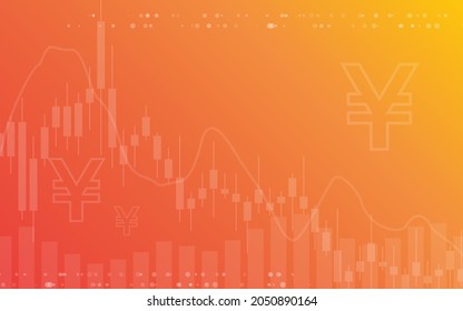 fondo anaranjado, moneda al azar minimalista yenes dólar símbolo vector para logotipo, tarjeta, banner, web e impresión.