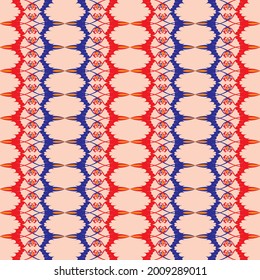 fondo naranja con un patrón abstracto rojo y azul para tela