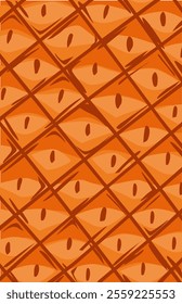 Orange background with red line and dots pineaple Rectangle