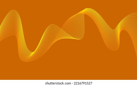 Orange Background Red Yellow Orange wave lines Flowing waves design Abstract digital equalizer sound wave Flow Line Vector illustration for tech futuristic innovation concept background Graphic design