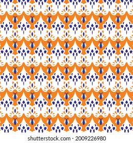 orange background with repeated curl tribe shape for texture, fabric, ceramic, cover and etc