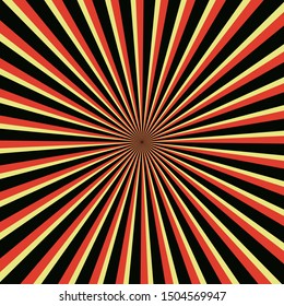 orange Background with retro rays. Color abstract ray star burst background pattern design . Vector illustration