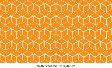 Fondo naranja con rombo y cubos