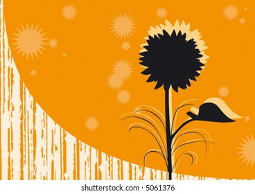 orange background with shade of sunflower