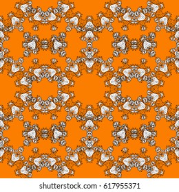 Orange background. Orange spotted Vector illustration. Beautiful pattern with abstract flowers. Background.