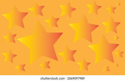 Fondo naranja y estrellas. Este fondo es adecuado para fondos de computadora, fondos de presentación, fondos para smartphones y otros.