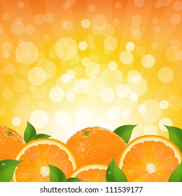 Orange Background With Orange Sunburst, Vector Illustration