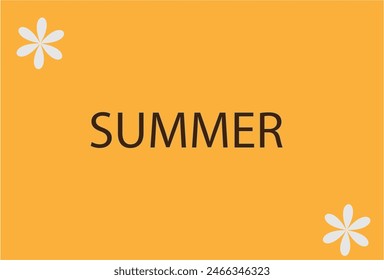 orange background text summer flowers