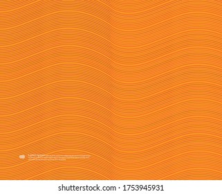  orangefarbener Hintergrund mit dünn gekrümmten Linien. Vektorgrafiken.
