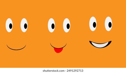 orange background with three different emotions