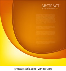 Orange background vector curve line overlap paper layer for text and message modern artwork design