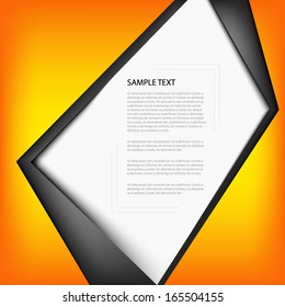 orange background vector overlap dimension on white background square line for text and message design