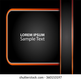 Orange background vector overlap dimension 3d graphic metal color message board for text and message design frame line shadow for modern web design eps10 infographic