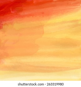 Orange background. Watercolor. Vector illustration