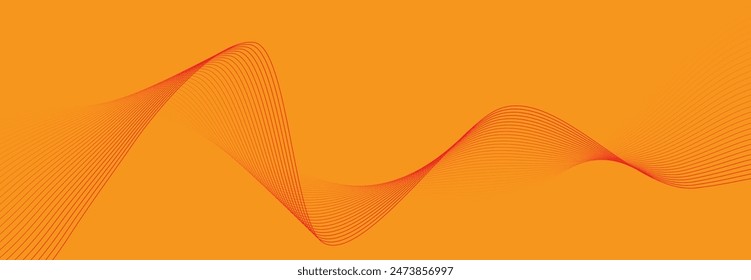 Orange background with wavy lines. Vector eps10 illustration.